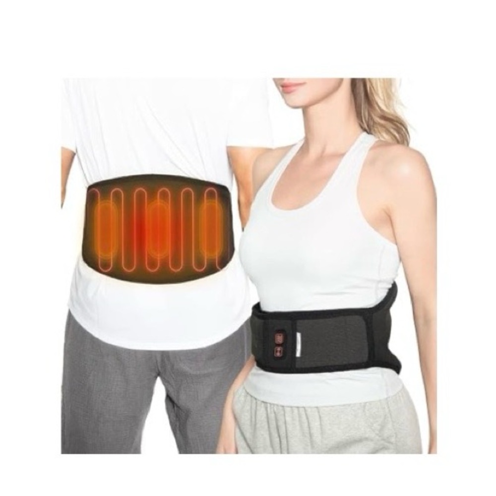 WOOMER Electric Cordless Heating Pad Waist Belt with Battery, USB Back Massager
